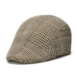 RR Design Polyester Ivry/Golf/Flat Tweed Hats For Men-Pack Of 1-Free Size- (Brown Checkered Pattern)