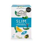 Ahmad Tea Natural Benefit Tea | Lemon, Mate & Matcha Green Tea "Slim" Infusion | 20 Teabag Sachets | 1 Pack