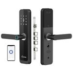 LAVNA Digital Smart Door Lock | 6 Way Unlock | Fingerprint, Mobile App, OTP, PIN, RFID Card and Manual Key Access with 5 Bolts for Wooden Doors (LA8, Bolt Bluetooth Black)