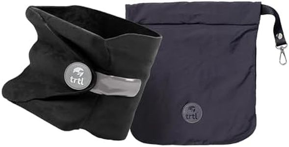 trtl Travel Pillow for Neck Support- Super Soft Neck Pillow with Shoulder Support and Cozy Cushioning Lightweight and Easy to Carry - Machine Washable - Black