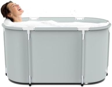 XICIKIN Portable Bathtub Foldable Bathtub for Adults and Kids Soaking Tub Collapsible Bathtub with Storage Bag, Suitable for Hot Bath Ice Bath（Grey）