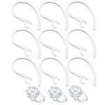 Universal 9 Piece Small Earhooks w/Replacement Earbuds Ear Gels Tips for Plantronics Voyager Edge Wireless Bluetooth - Clear