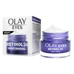 Olay Retinol 24 Night Eye Cream, Skincare for Dark Circles with Retinyl Propionate. Anti Ageing Renewal Skin Care with 3 Actions: Smooths, Renews and Hydrates, 15ml