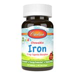 Carlson Kid's - Chewable Iron Tabs, 15 mg of Iron per Tablet, Energy Production, Iron Chew Tabs, Optimal Wellness, Blood Health, Strawberry flavor, 60 Tablets