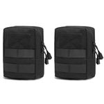 TRIWONDER Tactical Molle Bag Outdoor Accessory Bag Utility EDC Pouch for Backpack Vest Military Airsoft Shooting Storage Bag (Black - 2 Pack)