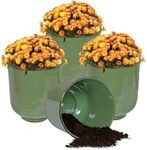Sunnydaze Vivian 11" Metal Outdoor Plant Pot Set with Drainage Holes and Rubber Plugs - Jade Glaze - Set of 4