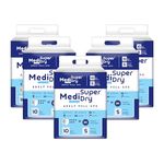 Medisuperdry Adult Diaper Pants | Small (S) |Waist 51-81 cm (20-32 inches) |High Absorbency -10 Hrs |Rash-Free |Leakproof |Breathable |Odourless |Elastic Waist |For Men & Women | 50 Units, Pack of 5