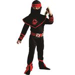 Dress Up America Ninja Costume for Kids - Samurai Warrior Dress Up - Red and Black Ninja Costume Set for Boys and Girls