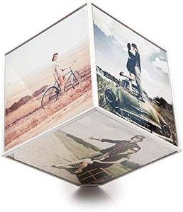 Balvi - Kube portafoto giratorio per 6 Foto di 15x15 cm. Richiede Una Batteria AA (Non Inclusa)