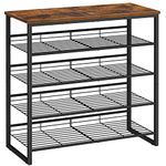 HOOBRO Shoe Rack, 5-Tier Shoe Organizer, Shoe Storage Shelves for 16-20 Pairs, Adjustable Metal Shelf, 75 x 29 x 75.2 cm, Industrial Shoe Stand for Entryway, Rustic Brown and Black EBF08XJ01