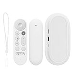 kwmobile Remote Cover Set Compatible with Google TV Streamer 4K - Remote and Device Case 2 Piece Set - White