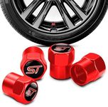 4Pcs ST Logo Metal Tire Valve Stem Caps with Rubber O-Rings – Fits Ford ST Models | Durable Metal Alloy, Corrosion-Resistant, Universal Fit for Cars, Trucks & Motorcycles | Enhances Wheel Aesthetics