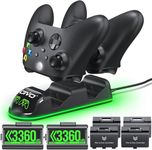 OIVO Controller Charging Dock with 2 x Rechargeable Battery Packs for Xbox One/Xbox Series X/S, Twin Charging Dock with 2 x 3360mWh Rechargeable Battery Packs