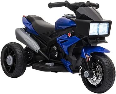 Aosom 6V Kids Electric Ride-On Motorcycle Battery Powered Car w/Pedal Music Horn Headlights Motorbike Toy for Girls Boy Blue
