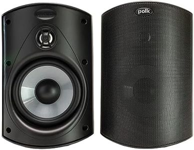 Polk Audio Atrium 4 Outdoor Speakers Black with Powerful Bass | All-Weather Durability | Broad Sound Coverage | Speed-Lock Mounting System (Pair) (ATRIUM4-BLACK)