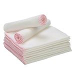 Panlom Pack 20 Eco Friendly Muslin Face Cloths Soft Cotton Reusable Facial Cleansing Cloths Remover Face Muslin Pack