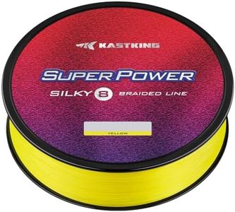 KastKing Superpower Silky8 Braided Fishing Line, Yellow, 8 Strand, 15LB, 150Yds