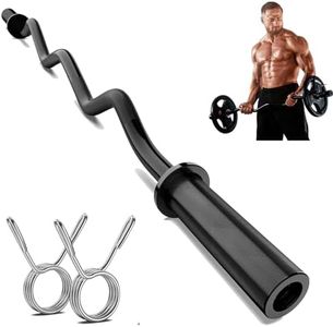 Olympic EZ Curl Barbell Bar, 47” Strength Training EZ Bar for Weight Lifting,Hip Thrusts,Biceps, triceps, Back/Leg Muscle Exercise,Chrome Curling Bar for 2 Inch Weight Plates,with 2 Spring Collars（Black）