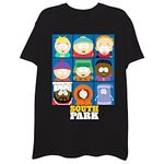 South Park Men's Character Group T-Shirt-Kenny, Eric, Stan, Kyln, Chef, Black, XX-Large