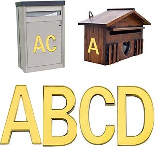 Woration 2 Inch A - D Self Adhesive Mailbox Letters Alphabet Stcikers Door Address Number Signs for Hotel Room Apartment Office Residence House Cars Trucks Gold Decoration 10 Pcs