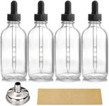 4 Pack 4oz Glass Dropper Bottles with Measured Dropper - 120ml Clear Tincture Bottles with Calibrated Glass Eye Droppers (1ml), Leakproof Essential Oil Bottle for Health, Personal Care & Beauty