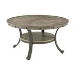 Powell Furniture Franklin Cocktail Table, Metal, Pewter, 36 in x 36 in x 19 in