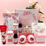 Birthday Pamper Gifts for Women, Unique Skin Care Pamper Hampers Set Gifts For Her Wife Friend Sister, Female Relaxation Spa Ladies Bath Set Get Well Soon Presents Self Care Package Friendship Gifts