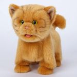 Electronic Walking Orange Cats, Realistic Interactive Puppy Pet Toy Cat, Walking, Barking,Wagging Tail & Talking,Present Pet Gifts for 3+ Year Boys Girls