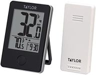 Taylor Precision Products 1730 Indoor/Outdoor Wireless Digital Thermometer with Remote, Black, one Size