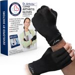 Doctor Developed Copper Arthritis Gloves/Compression Gloves and DOCTOR WRITTEN HANDBOOK -Relieve Arthritis Symptoms, Raynauds Disease & Carpal Tunnel (Black, Small)