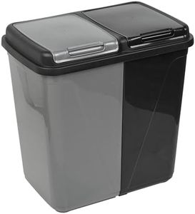 URBNLIVING 60/90L Double Kitchen Recycling Laundry Duo Bin Garbage Under Cabinet Trash Can (90L Black & Grey)