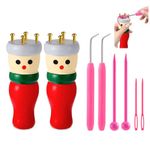 Wooden French Knitting Dolly French Knitting for Children Kids Knitting Starter Kit Wooden French Knitting Dolly Loom Toy Wooden Spool Girls Knitting Needles Set for Kids Adults Beginners-2pcs