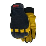 Watson Gloves Flextime Glove - Water-Resistant Goatskin Leather Palm, Spandex Back, Hooded Fingertips & Reinforced Thumb, Velcro Strap (Extra Large)