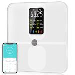 CHWARES Scales for Body weight, Smart Weighing Scales with Large VA Screen, USB Rechargeable Digital Bathroom Scale with 15 Metrics Body Composition Analyzer Scale for BMI Heart Rate 180kg, White