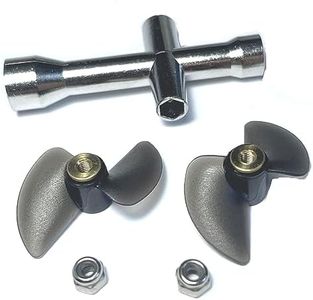 ZDingTech 2pcs H102 Propeller Parts for H102 H120 TKKJ H100 H102 H106 H108 RC Boat Parts,H102 RC Boat Propeller with Nuts and Wrench
