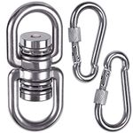 Stainless Steel Swing Swivel w/ 2 Carabiners, 360° Rotational Device Hanging Accessory for Heavy Bag, Hammock, Swing Spin Training, Aerial Yoga SELEWARE