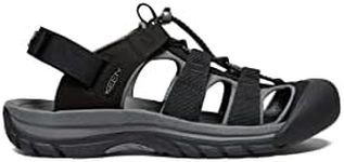 KEEN Men's Rapid H2 Closed Toe Water Sport Sandals, Black/Steel Grey, 12