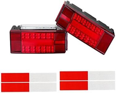 Serlainxin Boat Trailer Lights, Low Profile Rectangular Trailer Lights Led Kit, Red Sealed IP68 Waterproof Trailer Rear Lights Replacement for Fishing Boat Trailers, Truck, Boat etc