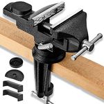 3.2" Table Vise Universal, 360° Swivel Clamp-On Vise Quick Ajust Home Vise Portable Bench Vise for Woodworking, Cutting Conduit, Drilling, Metalworking