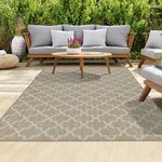 homeart Outdoor Rugs | Easy-Cleaning Indoor & Outdoor Area Rugs for Porch, Deck, Balcony, Garden, Picnic, Kitchen, Hallway | UV & Weather-Resistant Large Patio Rug Mats | Beige Cream, 200 x 290 cm