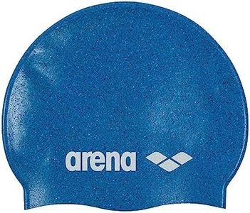 Arena Junior Recycled Silicone Unisex Swim Cap for Girls and Boys Comfortable Durable Kids’ Pool Bathing Cap, One Size, Blue Multi