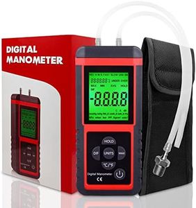 EHDIS Manometer, Professional Air Pressure Meter, Dual-Port HVAC Digital Manometer Gas Pressure Tester Differential Pressure Gauge HVAC Gas Pressure Tester