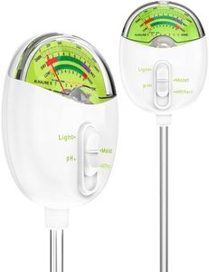 4-in-1 Plant Soil Tester with pH, Moisture, Fertility & Light Meter, Rotatable Dial Soil Test Kit – No Battery Required for Garden, Lawn, Farm, Indoor & Outdoor Plants, White