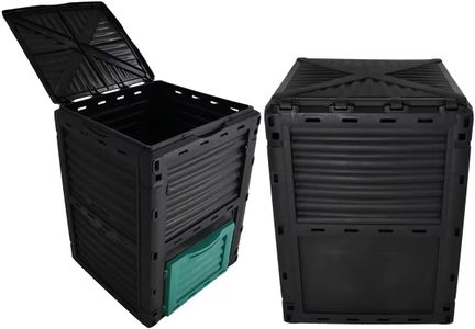Easy Shopping 300L Garden Compost Bin – Outdoor Kitchen Waste Composter, Black/Green