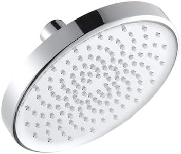 ALEASHA High Pressure Rain Shower Head, 6 Inch 1.8GPM Fixed Luxury Bathroom Showerhead, Adjustable Angles, Anti-Clogging Silicone Nozzles (Chrome)