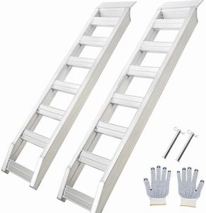 GarveeTech Trailer Ramps, 8810 LBS Heavy-Duty Aluminum Loading Ramps with Top Hook Attaching End, for Motorcycle, Tractor, ATV/UTV, Trucks, Lawn Mower, 72" L x 15" W, 2Pcs