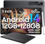 Blackview Tablets 11 inch Android 14, 12GB RAM+128GB ROM(1TB TF), 8200mAh,10W Fast Charging Android Tablet,Widevine L1,5G WiFi,13+8MP,Type-C,3.5mm Headphone Jack,Bluetooth 5.0,2 year warranty-2024