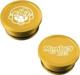 Fit Honda Monkey 125 Z125 (2019-2024) CNC Machined Aluminum-Laser Marking Frame Caps,Tube Hole Plugs,Dust Cap Badge Emblem (Gold)