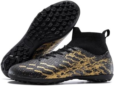 DGJG Men's Indoor Soccer Shoes, High-Top Turf Cleats, Non-Marking Sole