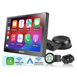 ATOTO P8 Portable Car Stereo with Wireless Carplay & Android Auto, 7 inch Glare-Suppressing QLED Touchscreen, 1080P Dash Cam, WDR & Auto Dimmer, Voice Assistant, P807SD-FC